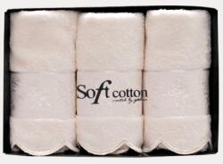 SOFT COTTON LORA kis törölközős ajándékcsomag, 3 db Krém szín / Cream