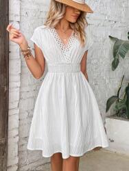 Shein Fehér Ruha Borítékos Nyakkivágással (s)