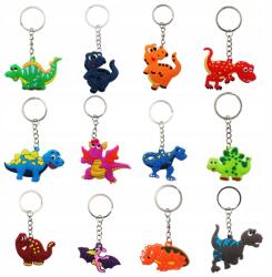  12x Kulcstartók Medálok Dinoszauruszok Szilikon Szett Gyerekeknek