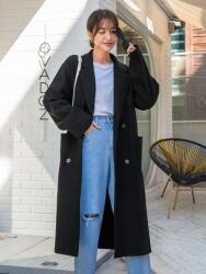 Dazy Fekete Kabát Zsebek (XL)