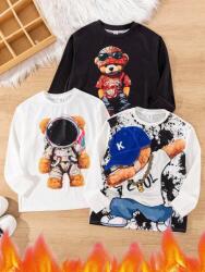 Shein 3PACK Hosszú Ujjú Nyomott Mintás Póló (11L)