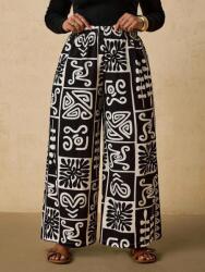 Shein Mintás Fekete-fehér Nadrág (2XL)