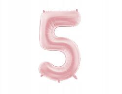 Party Deco Fólia lufi ''5'', 86cm, világos rózsaszín