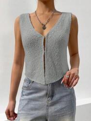 Shein Szürke Kötött Felső Hímzéssel (s)