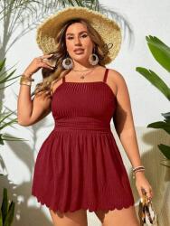 Shein Bordó Bordázott Fürdőruha (2XL)