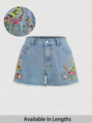 Shein Kék Hímzett Rövidnadrág (2XL)