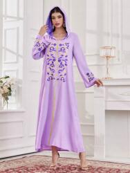 Shein Lila Ruha Hímzett Kapucnis (s)