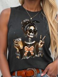 Shein Szürke Nyomott Mintás Póló (XL)