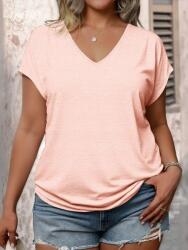 Shein Rózsaszín V Neck Póló (4XL)