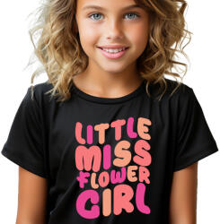MALFINI Gyerek Póló Little Miss Girl Ajándék Nővérnek Wz Fekete 158cm