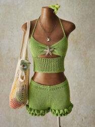 Shein Zöld Rövidnadrág Felső Szett (s)