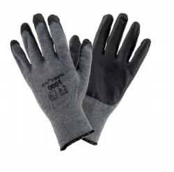 Plast Kesztyű Vastag polycotton+latex szürke-fekete 10/XL (11996)