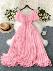 Shein Fodros Rózsaszín Ruha (2XL)