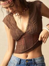 Shein Barna csipkés felső (M)