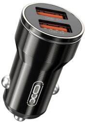 XO CC48 autós töltő 12W 12-24V 2 USB gyorstöltő fém car charger autóstöltő fekete