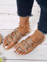 Shein Arany Lapos Strasszos Szandál (37) (601988)