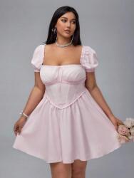 Shein Világos Rózsaszín Rövid Ujjú Ruha (0XL)