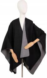 Szaleo Eris elegáns női poncsó kétszínű, meleg őszi fekete