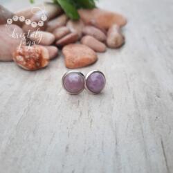 Kristály Jóga Shop Kunzit 8 mm-es nemesacél fülbevaló