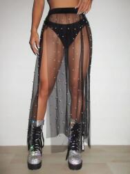 Shein Fekete Átlátszó Szoknya Oldalrésszel (s)