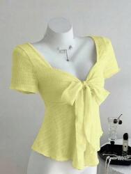 Shein Sárga Rövid Ujjú Felső (M)