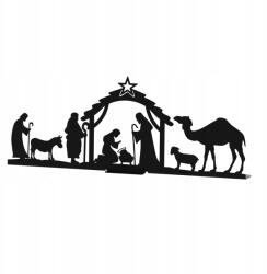 Gamet Karácsonyi Betlehem fekete modern karácsonyi dekoráció Nagy (AD60-L2)