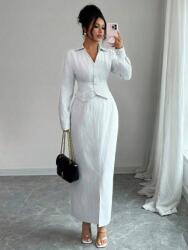 Shein Fehér Csíkos Szoknya Ing Szett (XL)