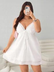 Shein Krémszínű Mini Ruha Hímzéssel (0XL)