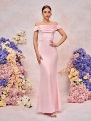 Shein Rózsaszín Szatén Maxi Ruha Cipzárral (M)