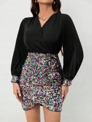 Shein Fekete Mini Ruha Színes Flitterekkel (s)