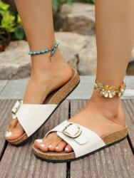 Shein Krémszínű Flip-flop Papucs Csattal (41) (599724)