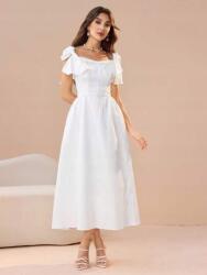 Shein Krémszínű MIDI Ruha Mintás (M)