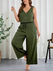 Shein Zöld Casual Gombos Overall (4XL)