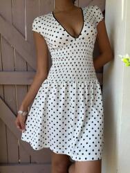 Shein Fehér Ruha Pöttyös (L)