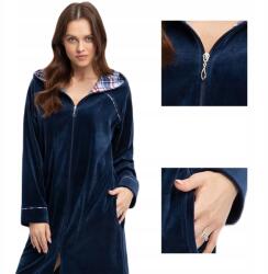 Luna Női fürdőköpeny kód 389 Luna velúr sötétkék indigó M (L389-2/1)