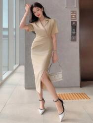 Dazy Bézs MIDI Ruha KIvágással (M)
