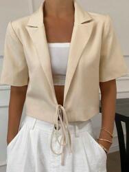 Dazy Ekrü Blézer Rövid Ujjú Megkötős (s)