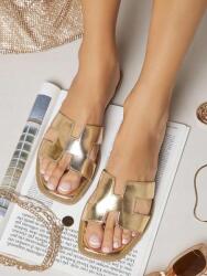 Shein Fémes Lapos Sarkú Flip-flop Papucs (38) (599978)