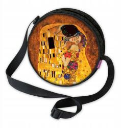 Bertoni Kerek filc kézitáska Bertoni Twist Antracit Csók mintával (BERTT02)