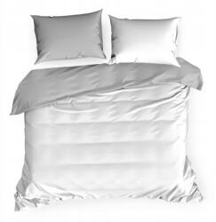 Eurofirany Szatén ágyneműhuzat 220x200 Nova fehér ezüst kétoldalas (Pościel NOVA3 200x220 Satynowa Eurofirany)