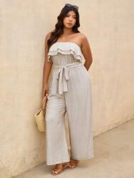 Shein Bézs Csíkos Overál (1XL)