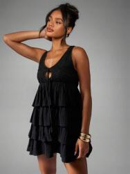 Missguided Fekete Ruha Csipkés Felső (L)