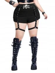 Shein Fekete Csíkos Dekoratív Rövidnadrág (3XL)