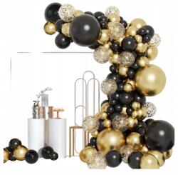  Léggömbfüzér Fekete Arany Dekoratív Születésnapi Dekoráció Szett 18 30 40 (GIRLANDA BALONOWA CZARNA ZŁOTA OZDOBNA DEKORA)