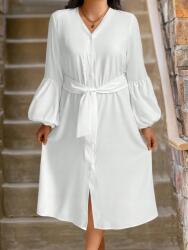 Shein Fehér Öves MIDI Ruha (2XL)