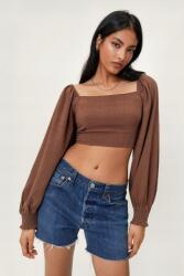 Nasty Gal Barna Hosszú Ujjú Felső, Size 34 (469228)