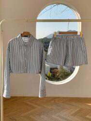 Shein Csíkos Rövidnadrág Szett Ing (M)