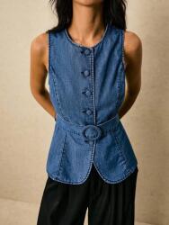 Shein Kék Farmer Mellény Övvel (xs)