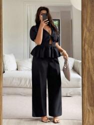Shein Fekete Nadrág Szett Blúz (4XL)