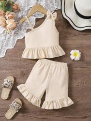 Shein Bézs Rövidnadrág Felső Szett (6L)